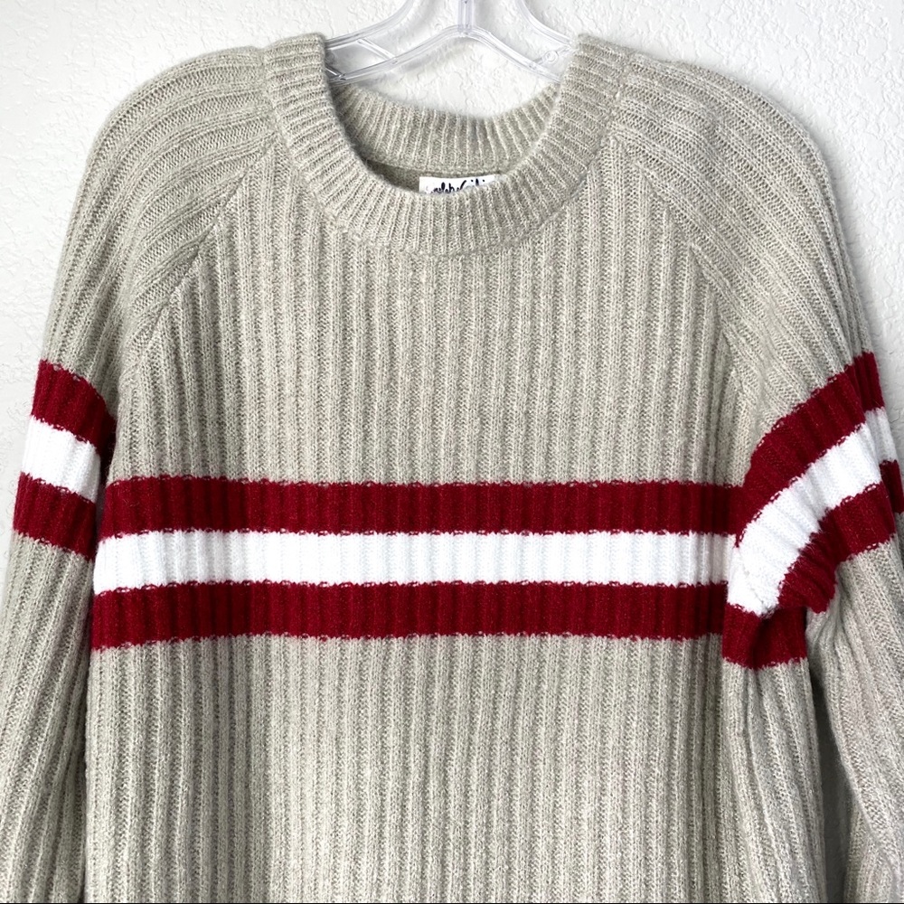 EASEL •Collegiate• Super Soft Striped Sweater NWT - Picture 3 of 8